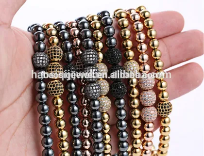 men macrame bracelet gold jewelry stainless steel bead bracelet