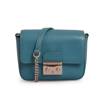 Aquamarine Leather Phone Monedero pequeño Mujer Crossbody