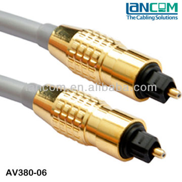 Gold Plated Metal Plug High Speed Digital Audio Fiber Toslink Cable Male to Male OD6.0mm