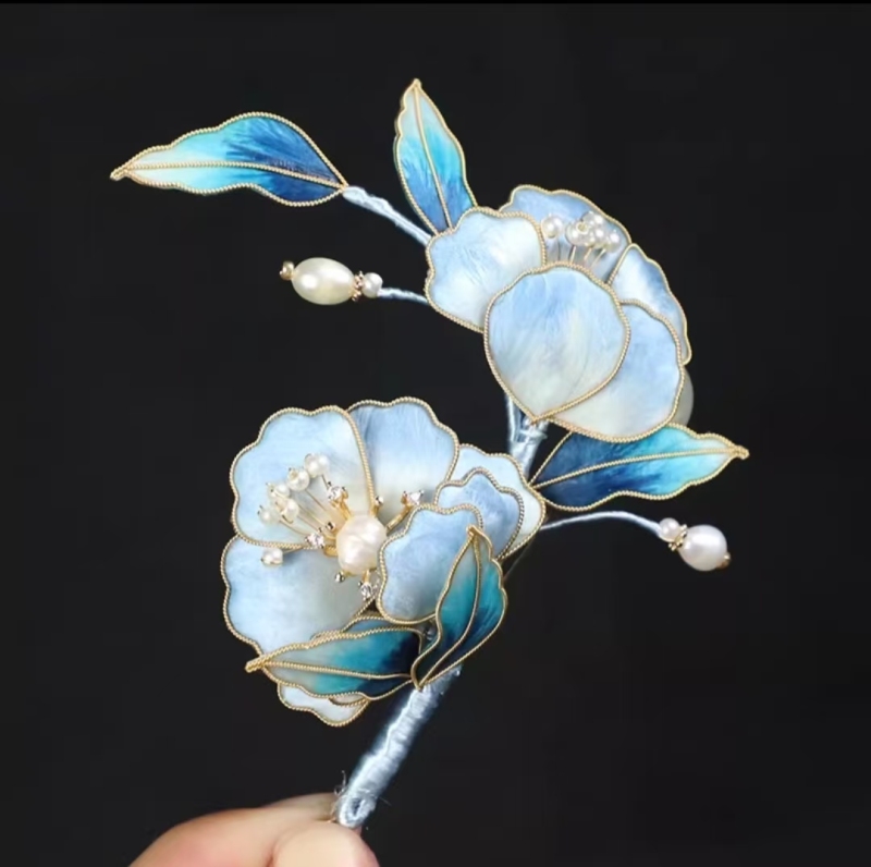 intangible cultural heritage silk embroidery silk velvet flower brooch