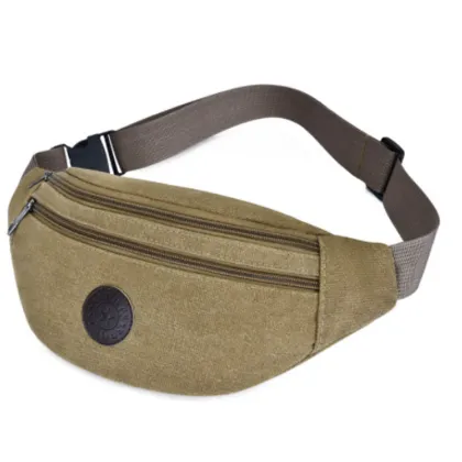 Wholesale Custom Logo Sport Fanny Pack Canvas Waist Bag for Men