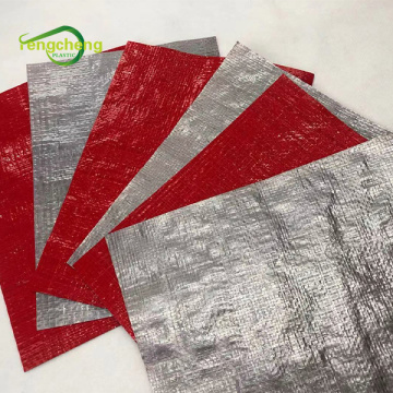Red silver HDPE tarpaulin sheet waterproof covers