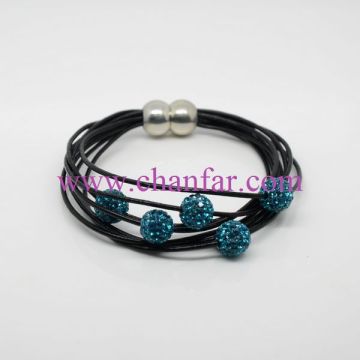 Charming Beads Bacelet,Genuine Leather Bracelet