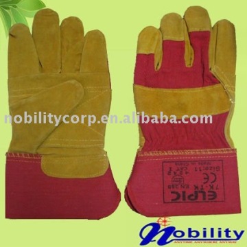 Cow split leather heavy duty protective glove safety