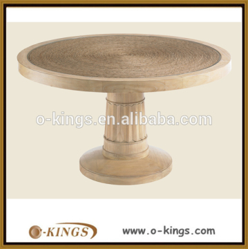 Natural color wood table,round dining table