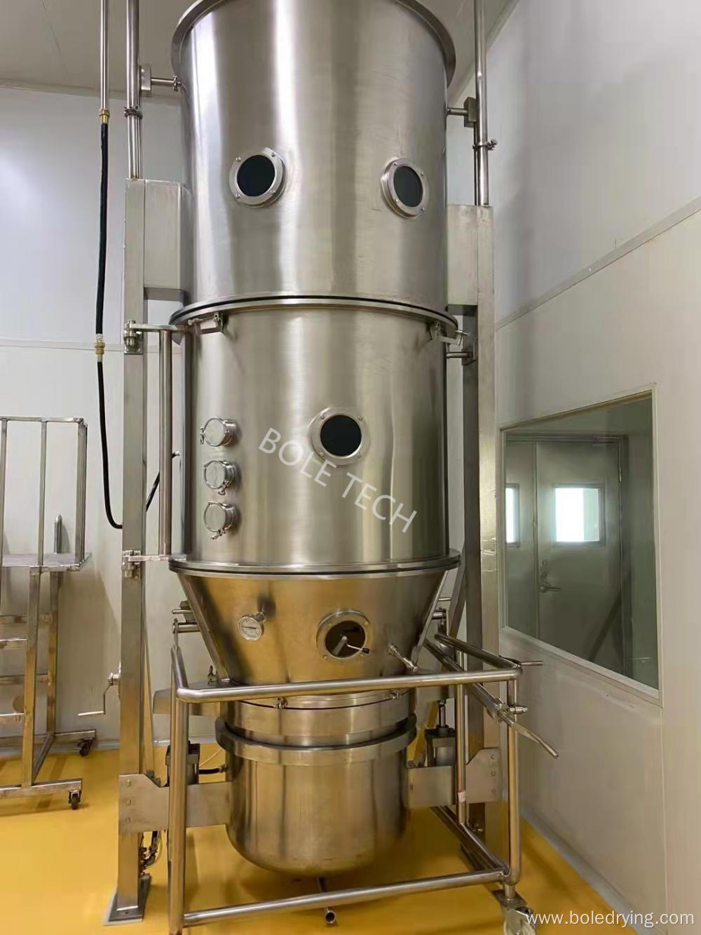 GMP standard fluidized bed granulator for phrmaceutical