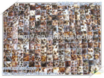 Square tiger's speckle mother of pearl seashell mosaic wall tile