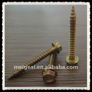 Hex washer head self tapping screw carbon steel yellow zinc plated China manufacturer high quality
