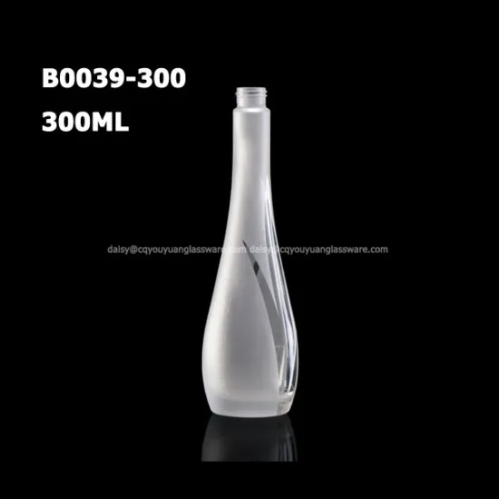 Fancy style custom design spirit 300ml alcohol glass bottle