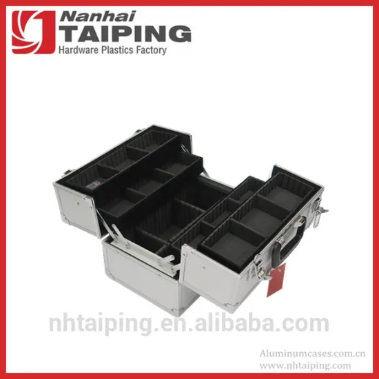 Heavy Duty Silver Aluminum Cosmetic Collection Nail Case Makeup Train Case