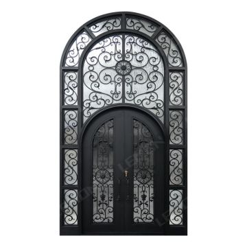 錬鉄製のフロントドア外部ガラスのドア