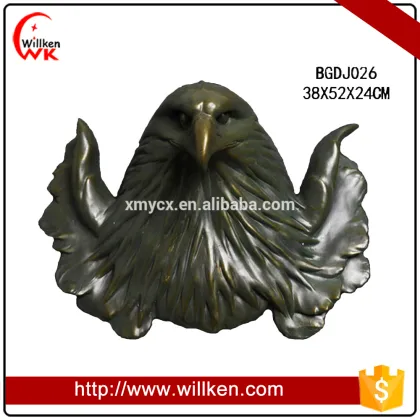Resin Animal Head Wall Decoration Anituque Eagle Head Statue