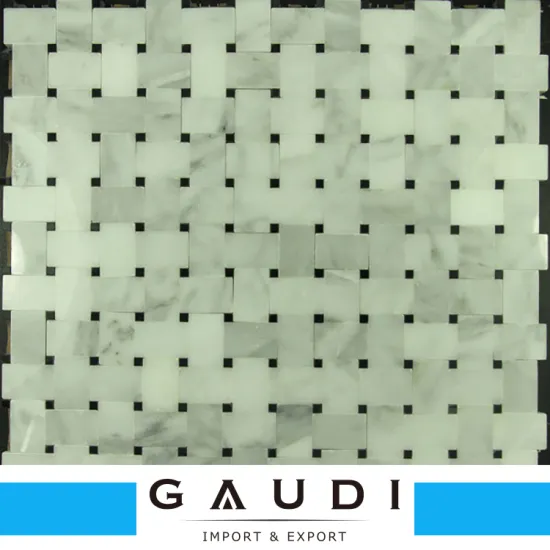 Succinct wall white natural marble mosaic tiles