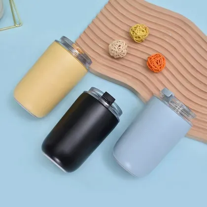 Customizable Insulated Kids Tumbler Cup with Straw - 304 Stainless Steel Vacuum Milk Cup, 500ML Thermos Coffee Straw Cup