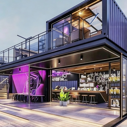 Modular Folding House with Mobile Coffee Lounge Integration