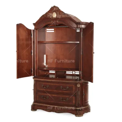 American Classical Hand Made Solid Wood Wardrobe with Drawers