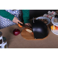 Retro Design Roll Top Wooden Base Bread Box