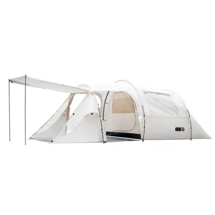 Family Tent with Rainproof and Sunproof Canopy - Portable Camping Equipment