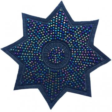 crystal handmade flower beaded star embroidery patches