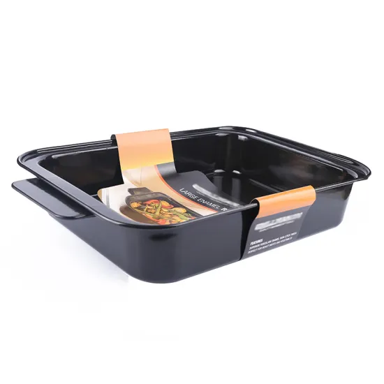 Large Bakeware Rectangle Metal Pan Baking Tray Enamel Roaster Tray