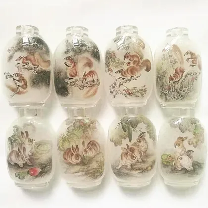 Custom Chinese Folk Arts: Interior-Painted Glass Snuff Bottles