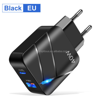 Fast Charge QC3.0 40W Dual USB Travel Wall Charger for Mobile Phones - In Stock