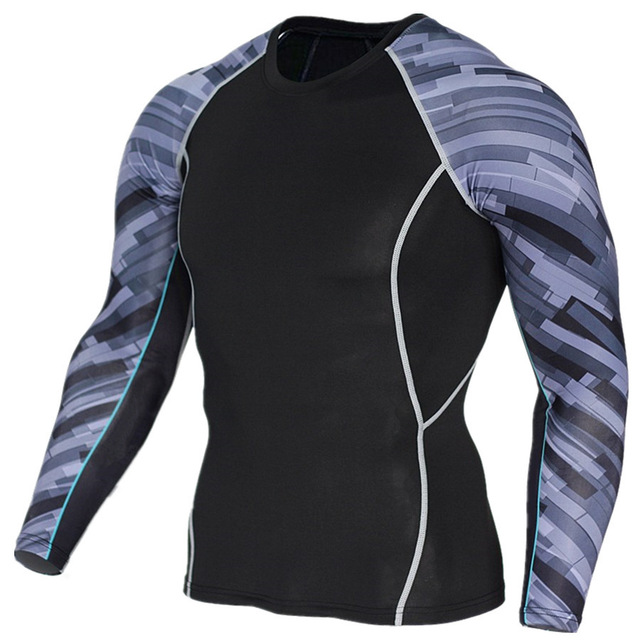 Mens sports athletic tops polyester long sleeve shirts