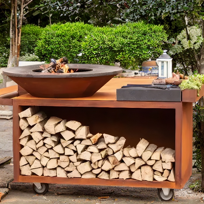 corten steel bbq grill 