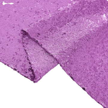 Purple Sequin Rectangle Polyester Table Runner for Wedding and Party