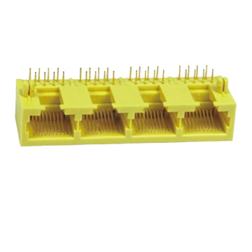 Conector de red hembra RJ45 de 1x4 puertos