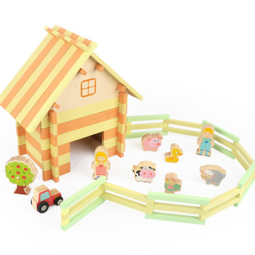 Montessori-inspired Creative Kids Construction: Animal Park, Happy Farm Animals, and DIY Wooden Building Blocks Set