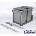 Kitchen removable damping rail trash can