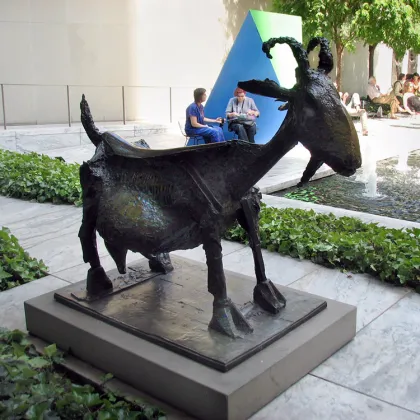 Famous art work bronze she goat sculpture