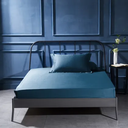 Moonlight Blue 100% Egyptian cotton fitted sheet