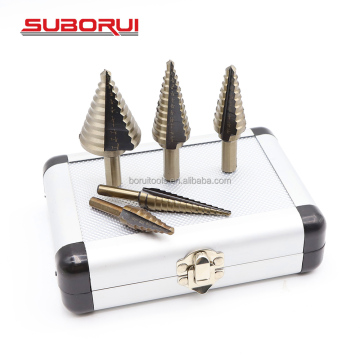 Suborui 5pcs HSS 4241 Hex Shank Step Cone Drill 50 Größen Stufenbohrmaschine Bit Set Set