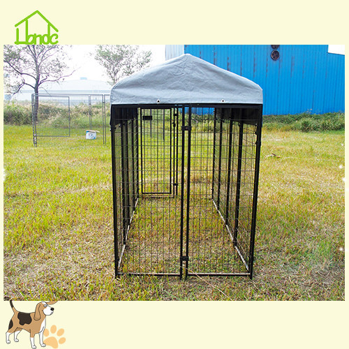 Heavy duty welded mesh dog cage with lock