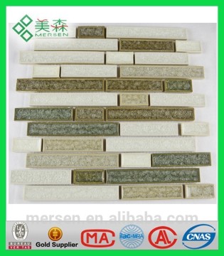 AJ019 New arrival iridescent white mosaic stone tile Polished