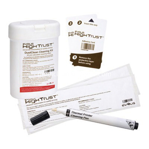 Evolis ACL002 Cleaning Kit Long T Cards, Adhesive Cards, Cleaning Pen, Wipes Evolis ACL002 Cleaning Kit Long T Cards, Adhesive Cards, Cleaning Pen, Wipes
