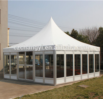 Large Outdoor Clear Span Tent Waterproof PVC Fabric With Glass Wall