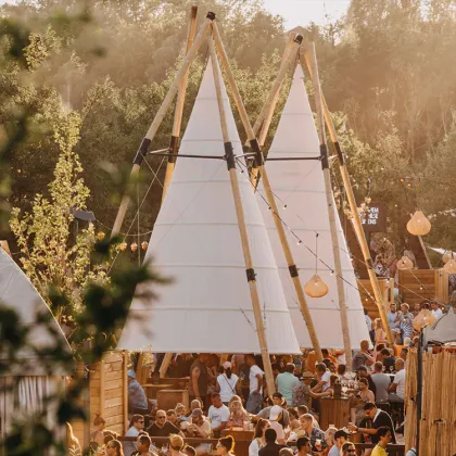 Influencer Tent with Lights: Outdoor Campsite Lantern Tent & Pyramid Tent