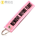 custom name remove before flight ribbon keychains