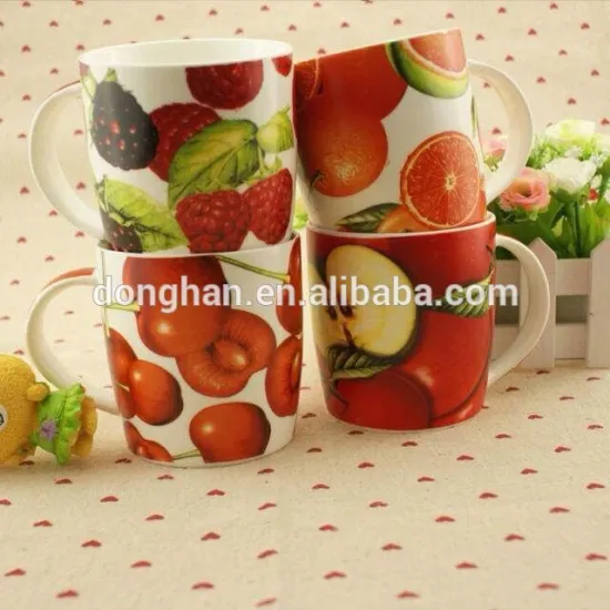 hotsale fruit decal mug with handle at factory price
