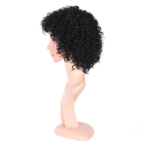 100% HUMAN HAIR CHEAP MACHINE MADE CURLY WIG