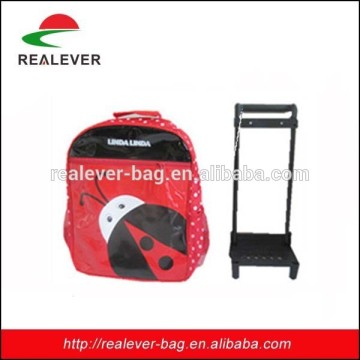 red cartoon ladybug school trolley bag