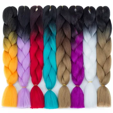 Free sample ombre Jumbo Braiding Hair 24 inches 100g crochet Braid Hair Extension Synthetic Hair Crochet Pre Stretched