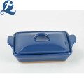 Factory direct Kitchen handle ceramic bakeware with lid