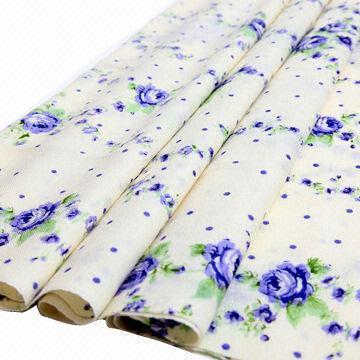 Brushed pongee fabric, printed, 100% polyester