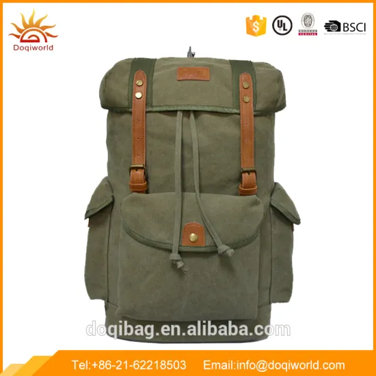 hiking travelling canvas backpack