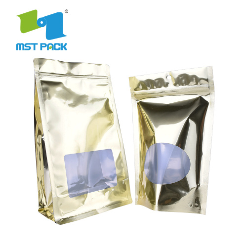 Matte Finish Flat Bottom Plastic Coffee Packaging bag