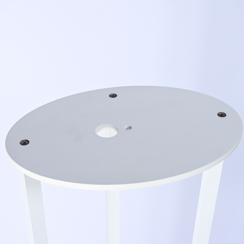 Elegant White Oval Light Shelf with Wooden Base